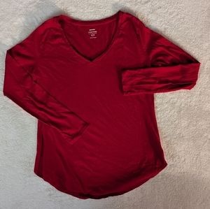 Old Navy Everywear Long Sleeved T-Shirt, Red- Size S